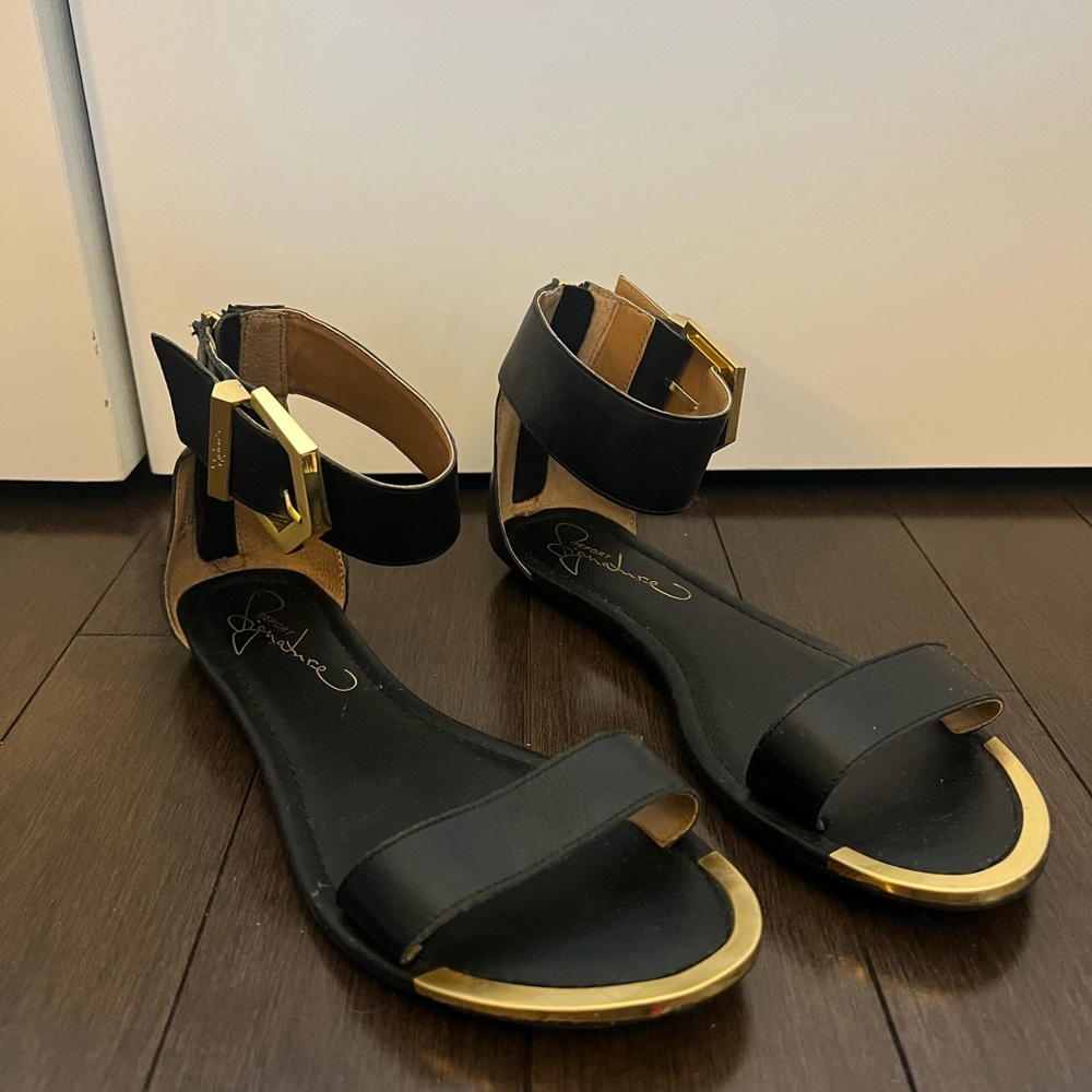 Black & Gold Women's Sandals